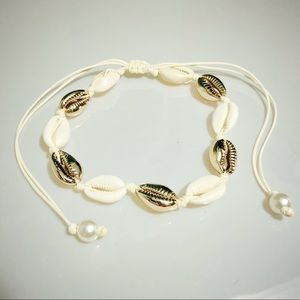 3/$15 SALE Gold and white cowrie shell choker